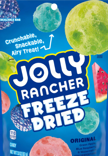 Jolly Rancher Freeze Dried Original Fruit Flavored Candy, Bag 3.1 oz