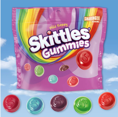 Skittles Gummies Wild Berry Gummy Candy – 340g Resealable Sharing Bag
