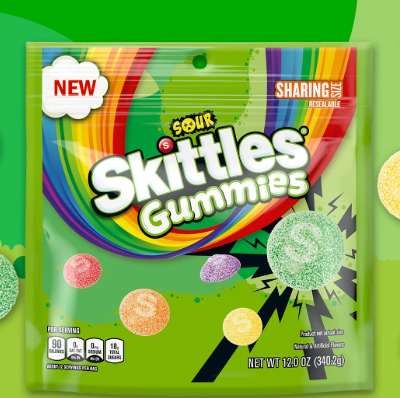 Skittles Sour Candy Gummies – 340g Sharing Bag