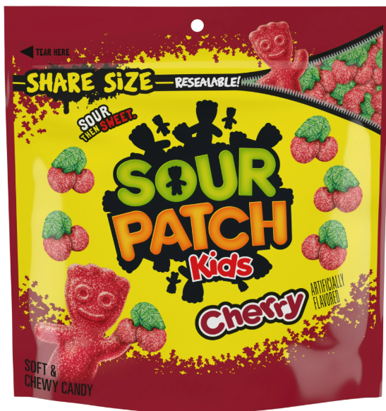 SOUR PATCH KIDS Cherry Soft & Chewy Candy – Share Size 308g Bag