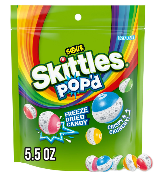 Sour Skittles Popped Freeze Dried Candy