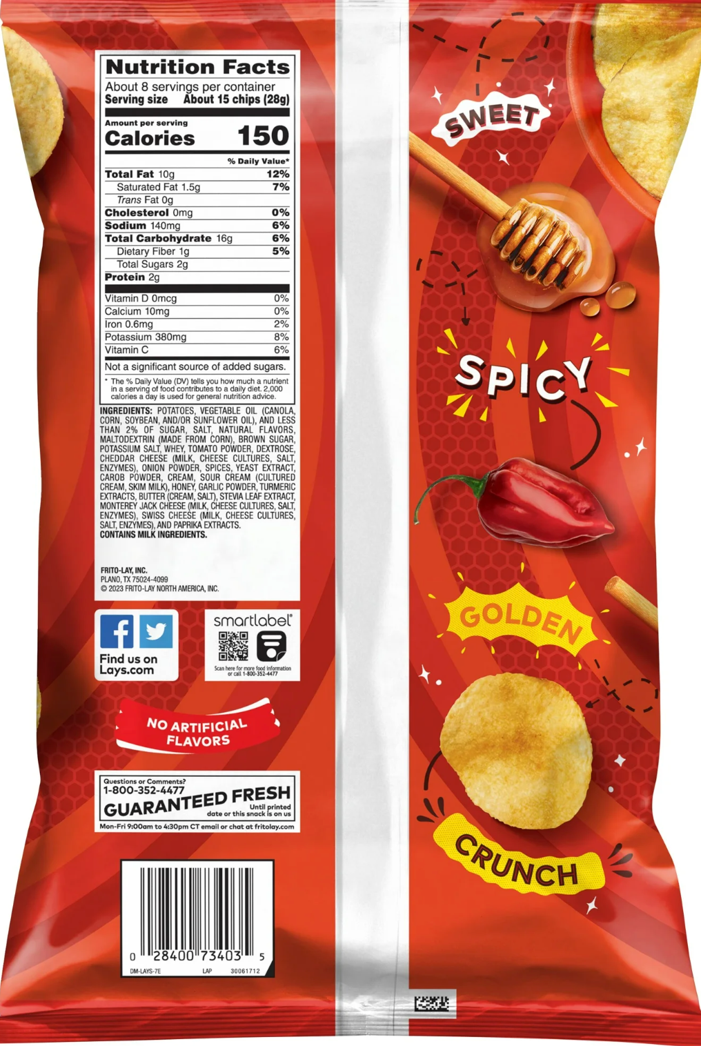 Lay’s Sweet & Spicy Honey Potato Chips – Bold & Flavourful Crunch (220 g Bag)