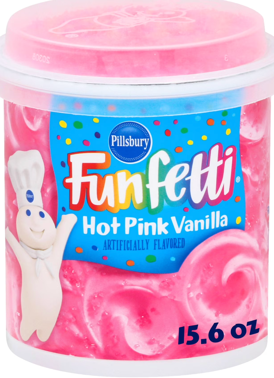 Pillsbury Funfetti Hot Pink Vanilla Frosting – Bold, Sweet & Beautiful (442 g Tub)