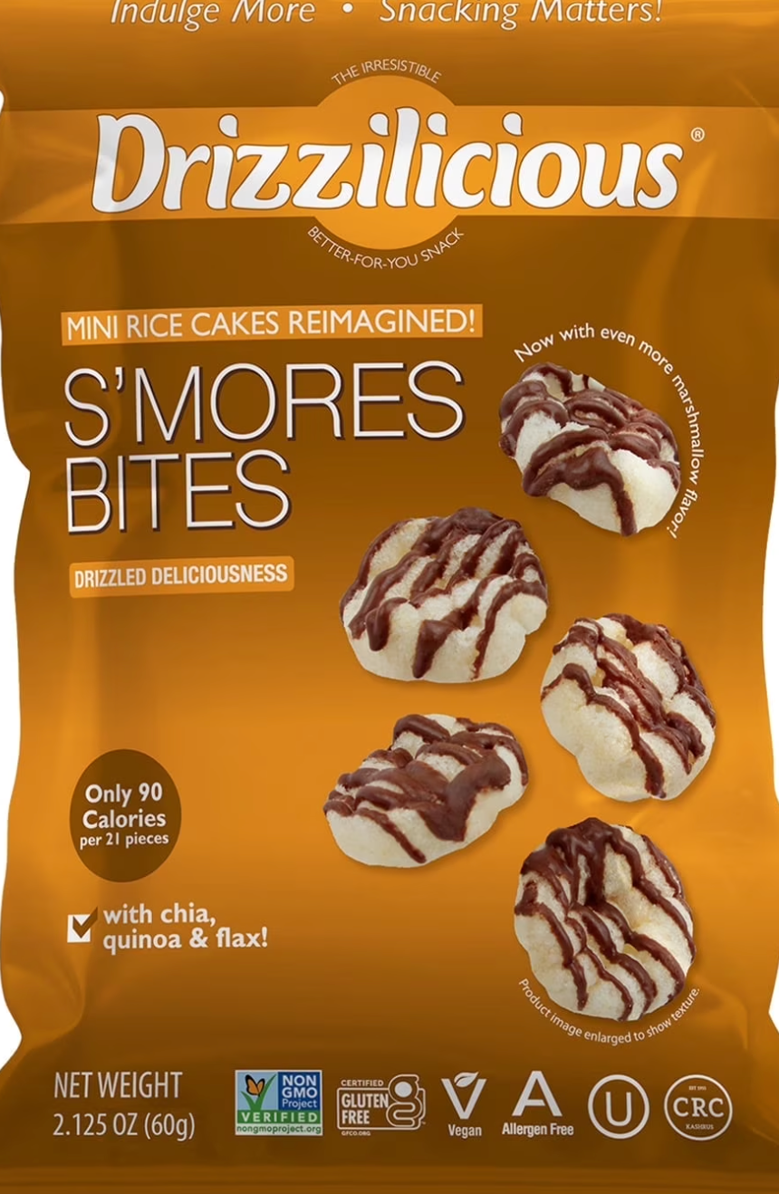 Drizzilicious S’mores Rice Cake Bites – Campfire Flavour in Every Crunch (113 g Bag)