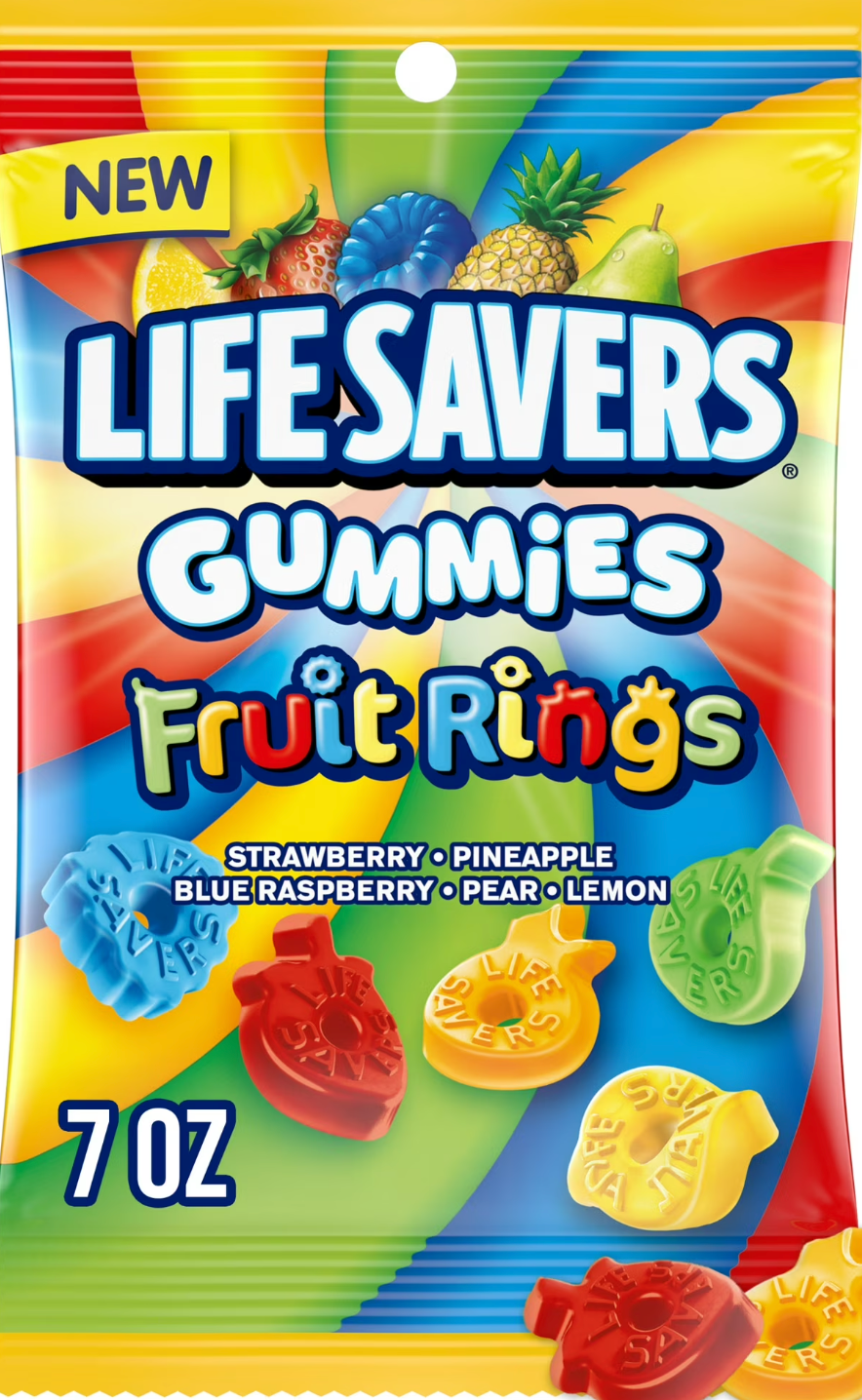 ife Savers Gummies Fruit Rings – Soft, Juicy & Bursting with Flavour (198 g Bag)