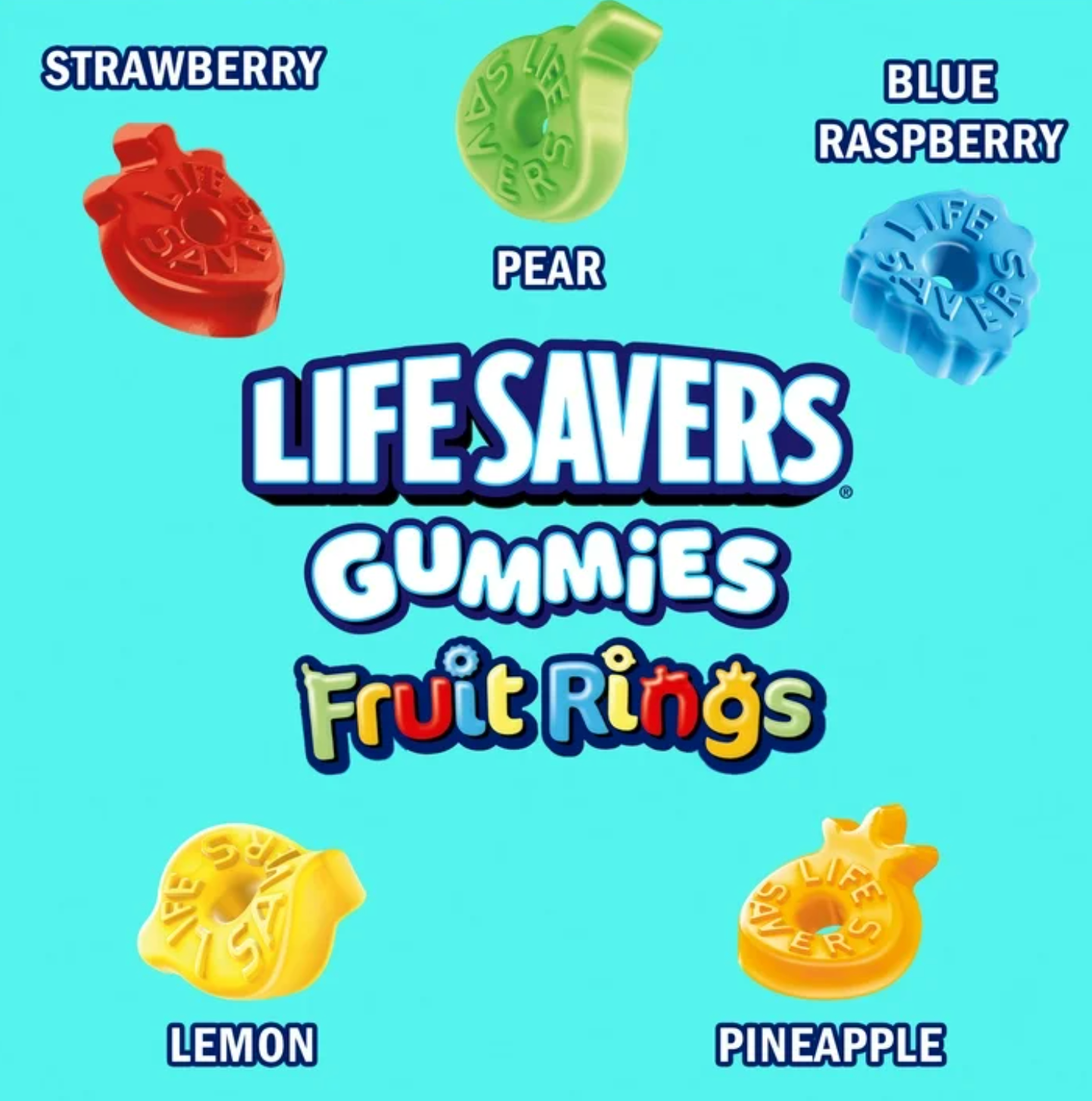 ife Savers Gummies Fruit Rings – Soft, Juicy & Bursting with Flavour (198 g Bag)