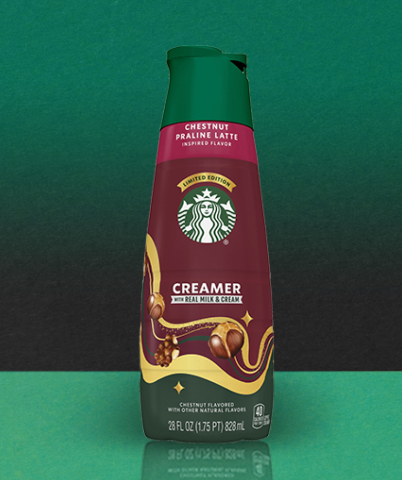 Starbucks Chestnut Praline Liquid Coffee Creamer – Warm, Nutty & Indulgent (414 ml Bottle)