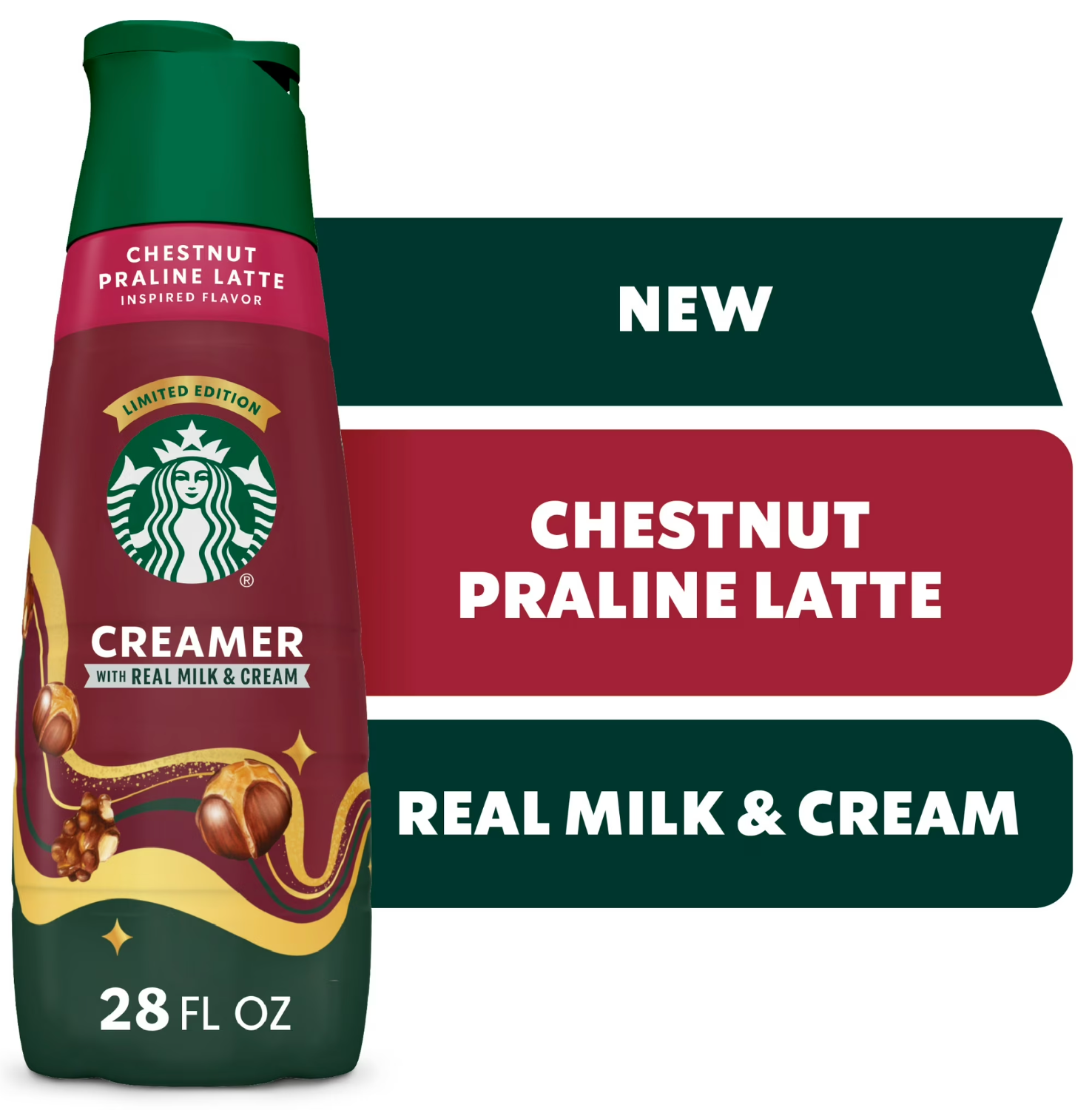Starbucks Chestnut Praline Liquid Coffee Creamer – Warm, Nutty & Indulgent (414 ml Bottle)