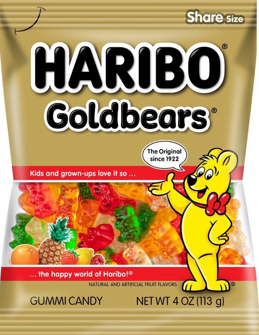 Haribo Gold Bears – The Original Fruity Gummy Classic (113 g Peg Bag)