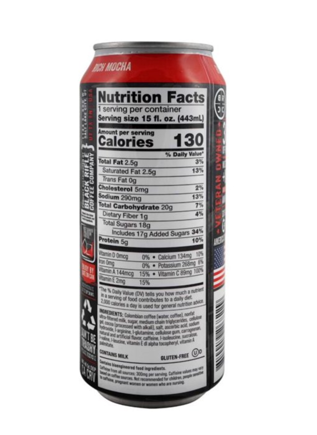 Black Rifle Coffee Espresso Triple Shot Rich Mocha – Bold, Chocolatey & Energising (443 ml Can)