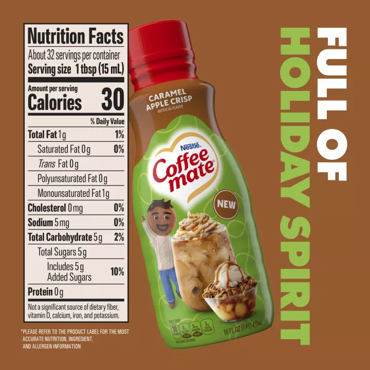 Coffee Mate Karamell-Apfel-Crisp-Creamer – Limitierte Edition mit Herbstgeschmack (473 ml)