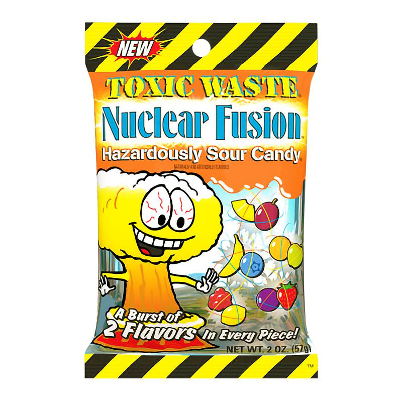 Toxic Waste Nuclear Fusion Hazardously Sour Candy Peg Bag 57g