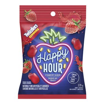 TWIZZLERS Strawberry Daiquiri Flavoured Candies, Happy Hour (Canada) 175g