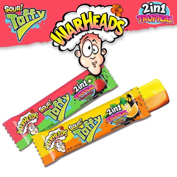 Warheads Sour Taffy 2in1 Tropical Bar 42g