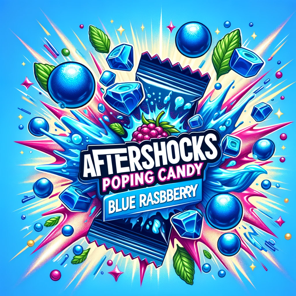 Experience the Burst of Flavour with Aftershocks Popping Candy Blue Raspberry from Candycave