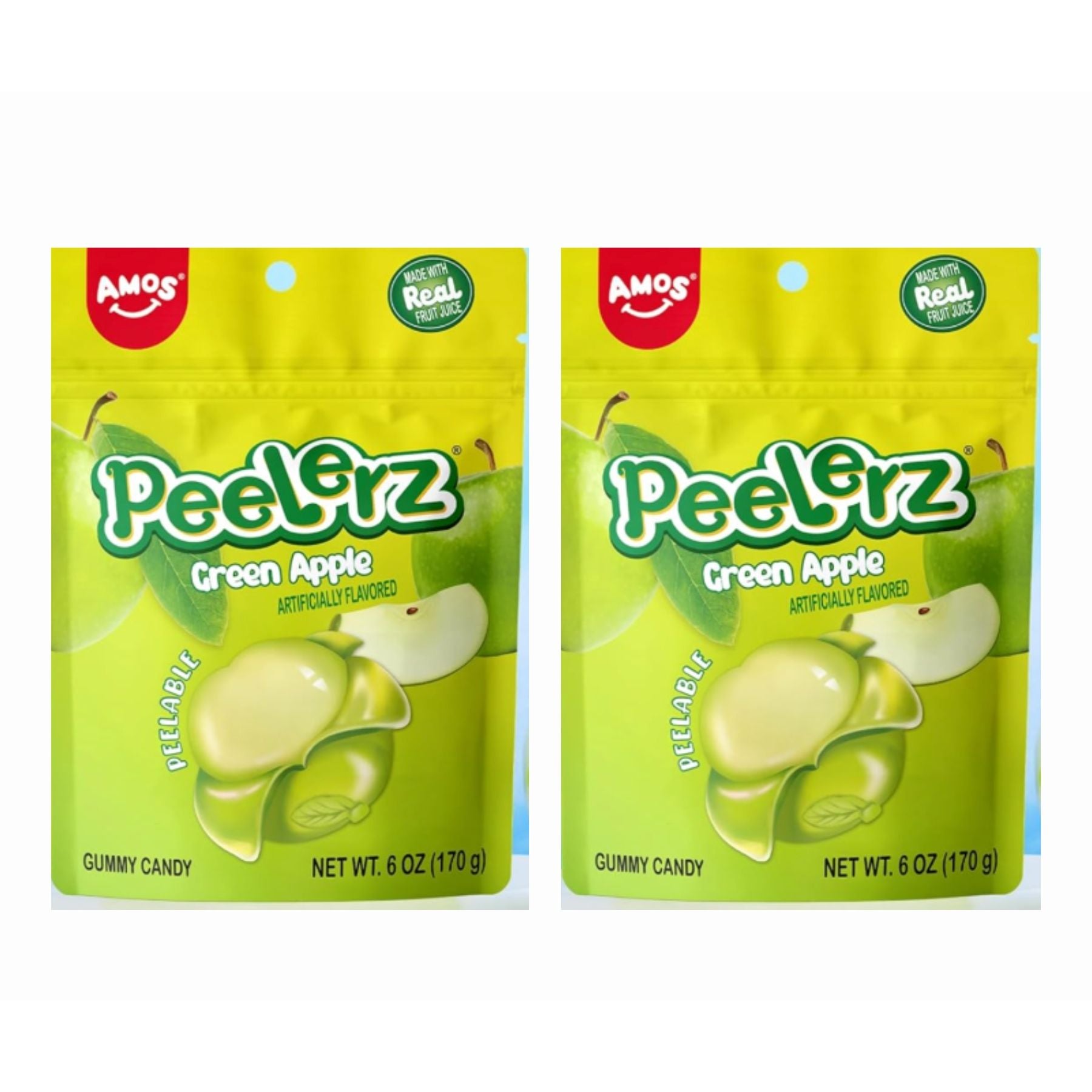 Dark Khaki Twin Pack Amos Peelerz Gummy Green Apple 170 g