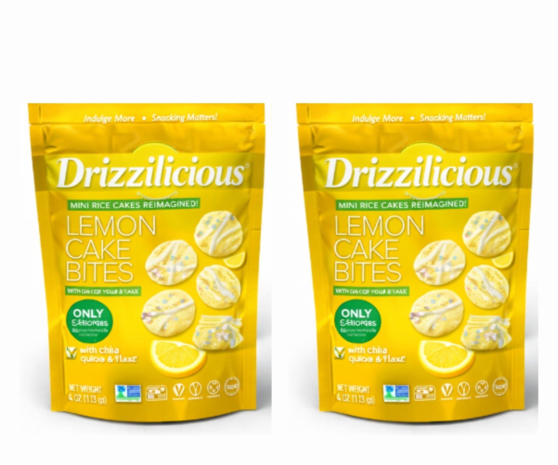 Twin Pack Drizzilicious Lemon Cake Rice Cakes 8 oz