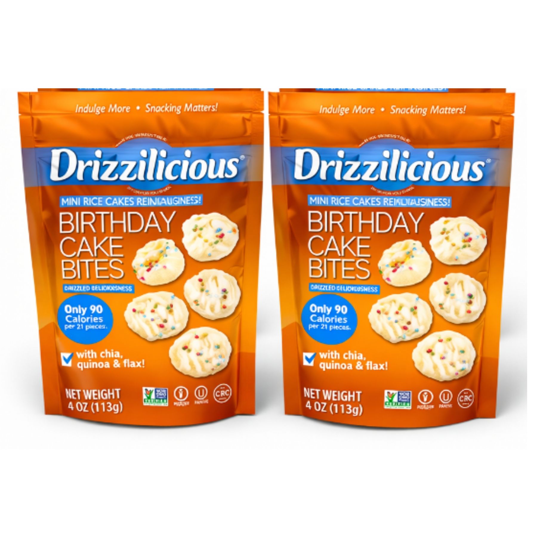 White Smoke Twin Pack Drizzilicious Birthday Cake Rice Cake Bites