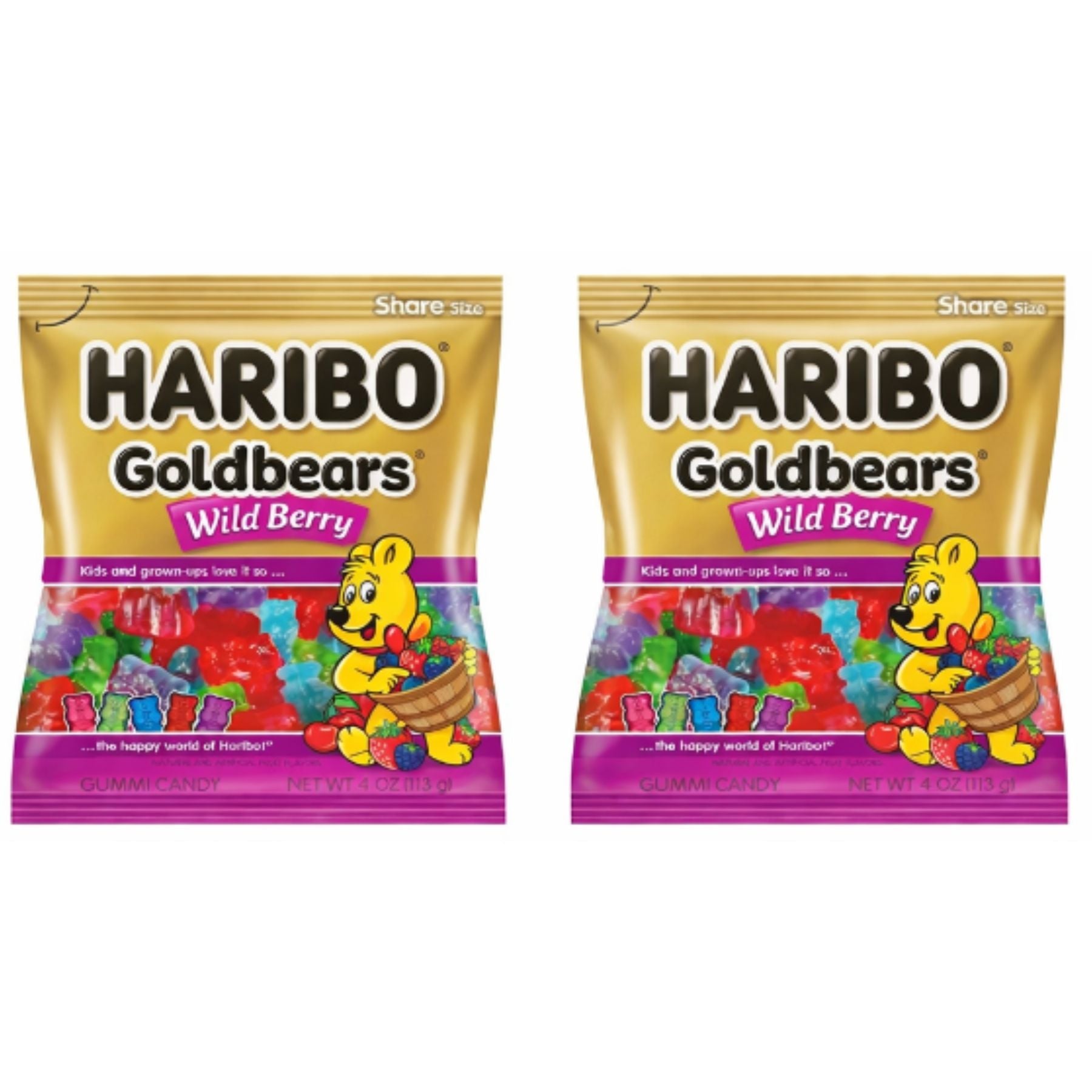 White Smoke Twin Pack Haribo Gold Bears Wild Berry – Fruity, Juicy & Wildly Delicious (142 g Peg Bag)
