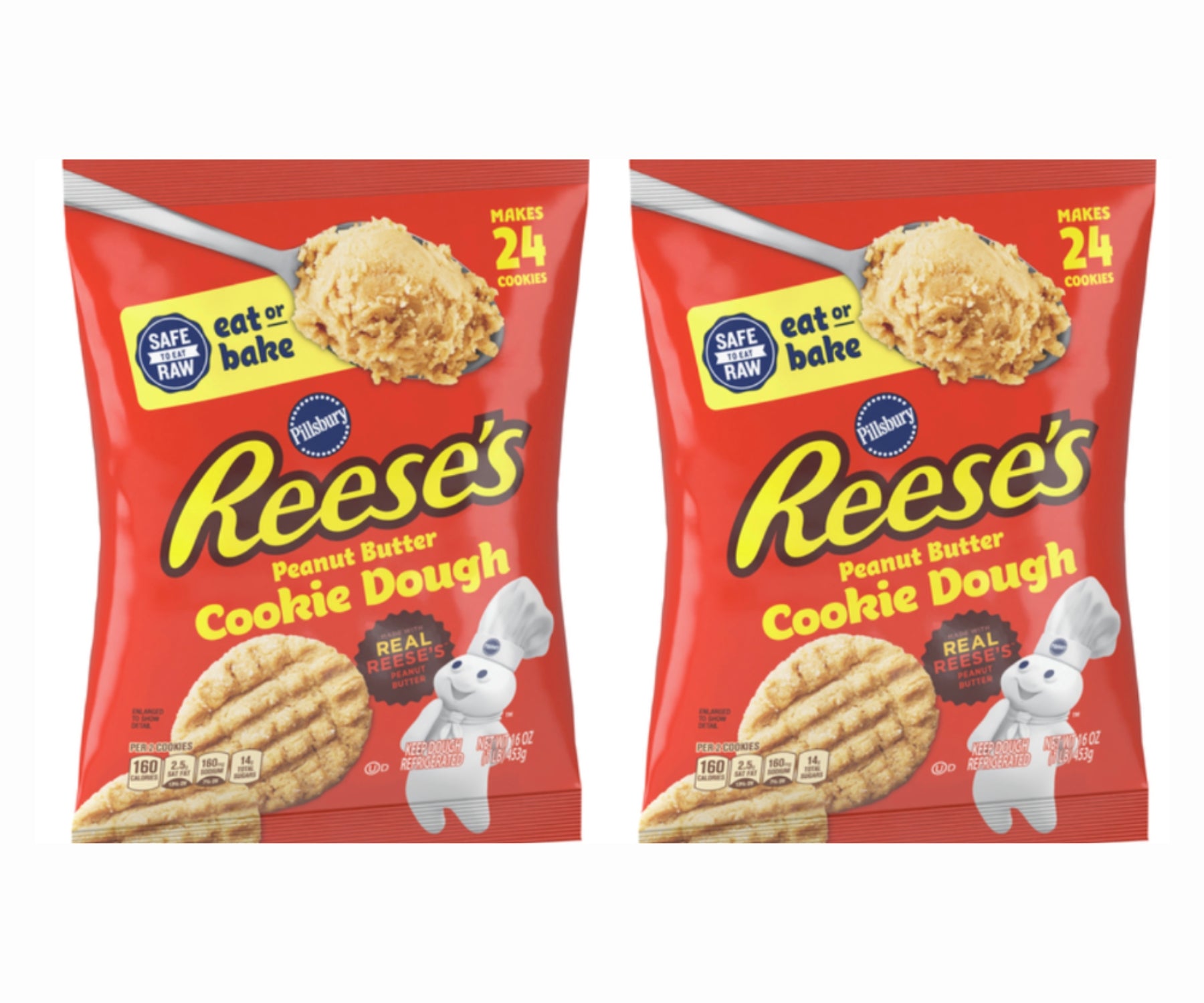 Twin pack Pillsbury Ready to Bake REESE’S Peanut Butter Cookie Dough (454 g)