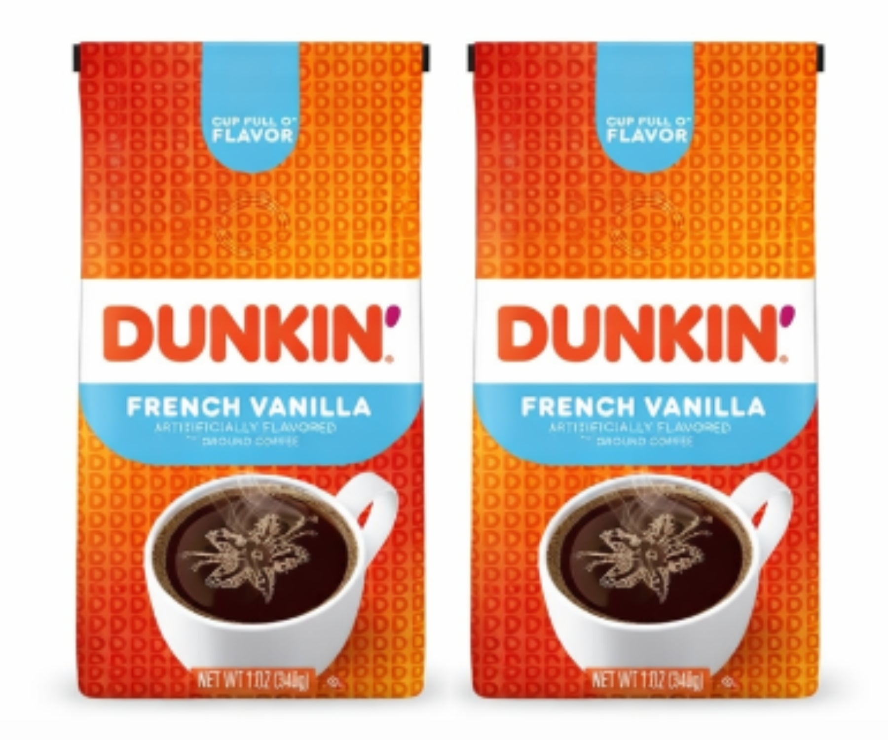 Twin Pack Dunkin French Vanilla Ground Coffee 12 oz