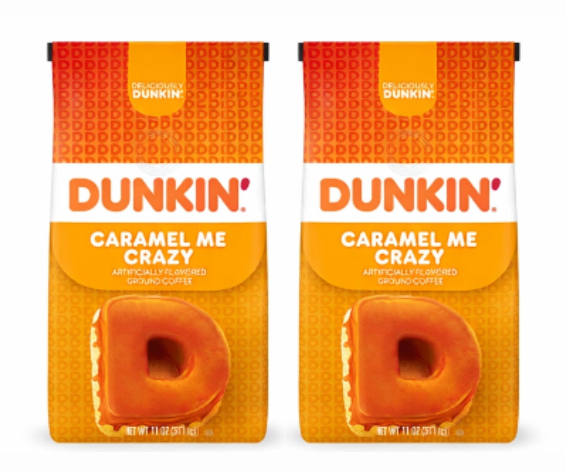Twin Pack Dunkin Caramel Me Crazy Ground Coffee 12 oz