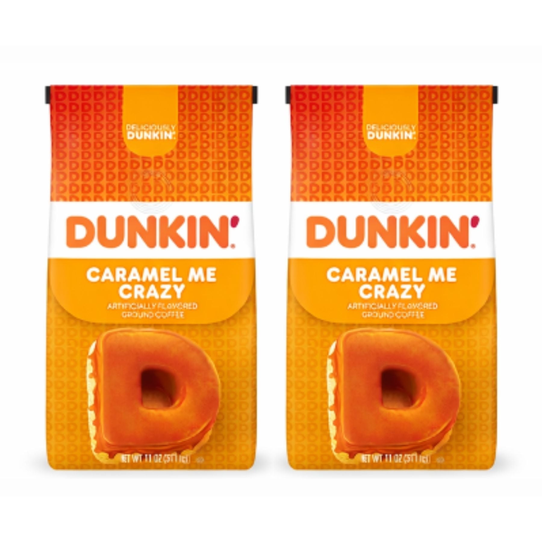 White Smoke Twin Pack Dunkin Caramel Me Crazy Ground Coffee 12 oz