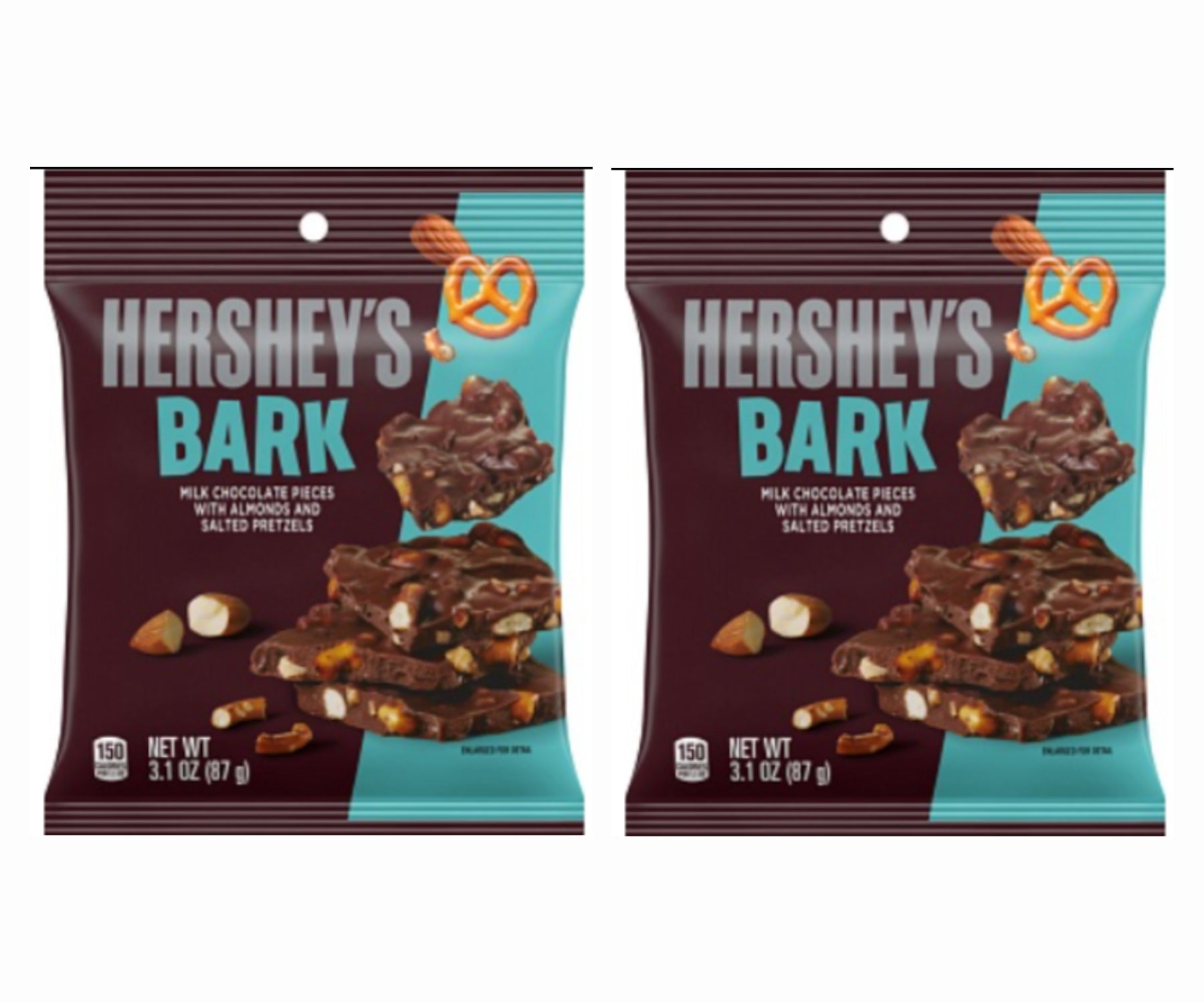 Twin Pack Hershey’s Bark with Almonds Salted Pretzels 87 g