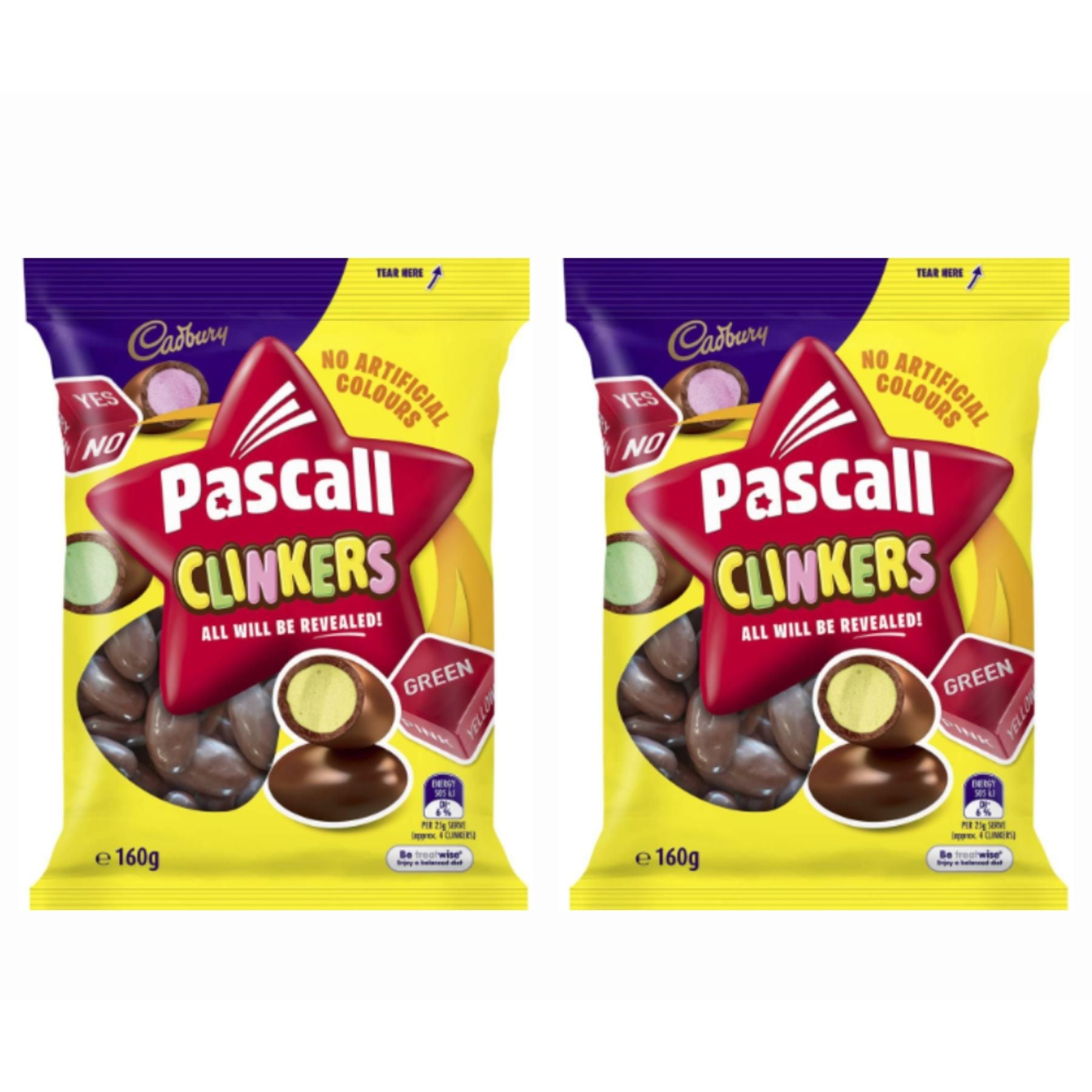 White Smoke Twin Pack Australian Cadbury Pascall Clinkers 160g Bag