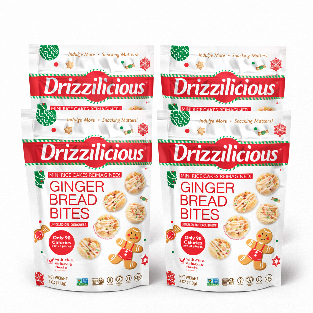 4 Pack Drizzilicious Ginger Snap Rice Cakes 4 oz