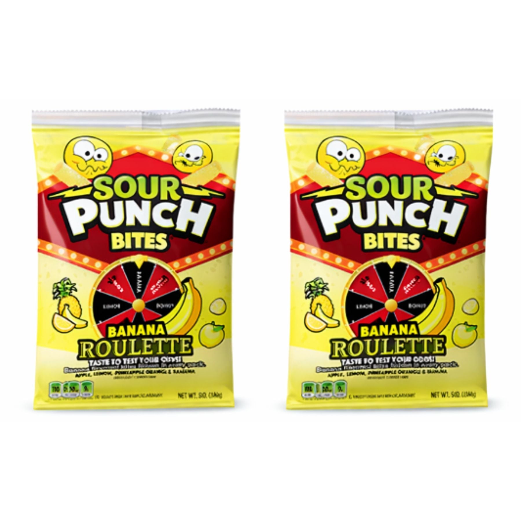 White Smoke Twin Pack Sour Punch Bites Banana Roulette