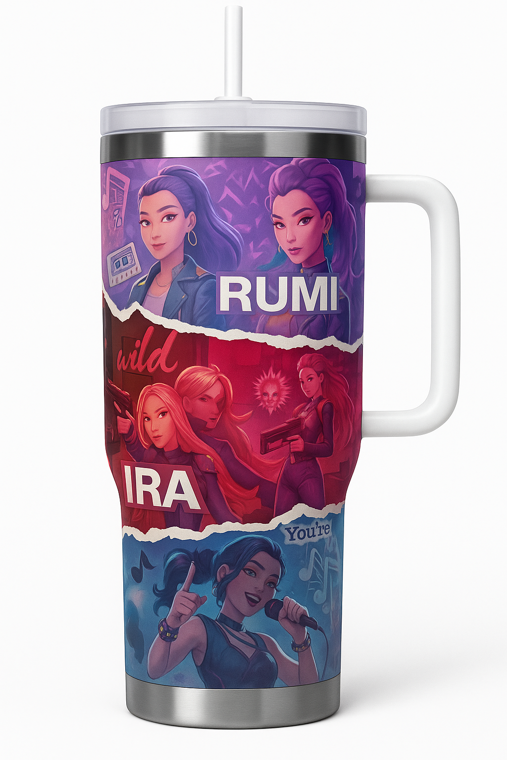 Rumi & Ira Collage Cup – Stanley Style KPop Demon Hunters Cup