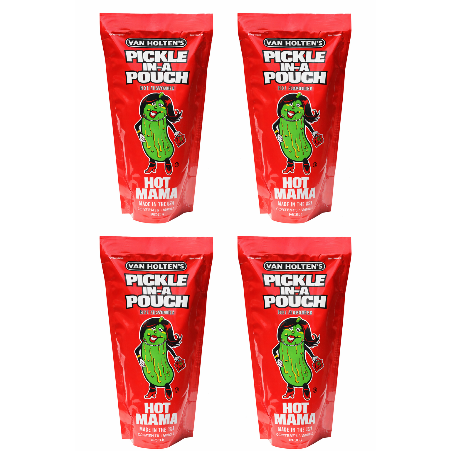 White Smoke 4 Pack Van Holten's Pickle In A Pouch Hot Mama 360g