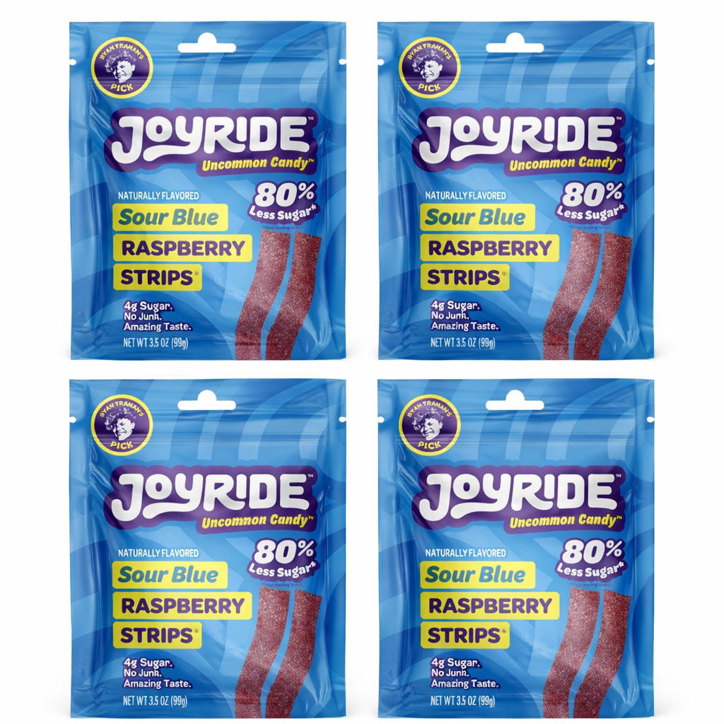 4 Pack Joyride Uncommon Candy Sour Blue Raspberry Strips