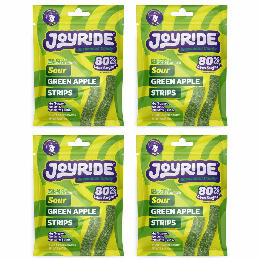 4 pack Joyride Uncommon Candy Sour Green Apple Strips