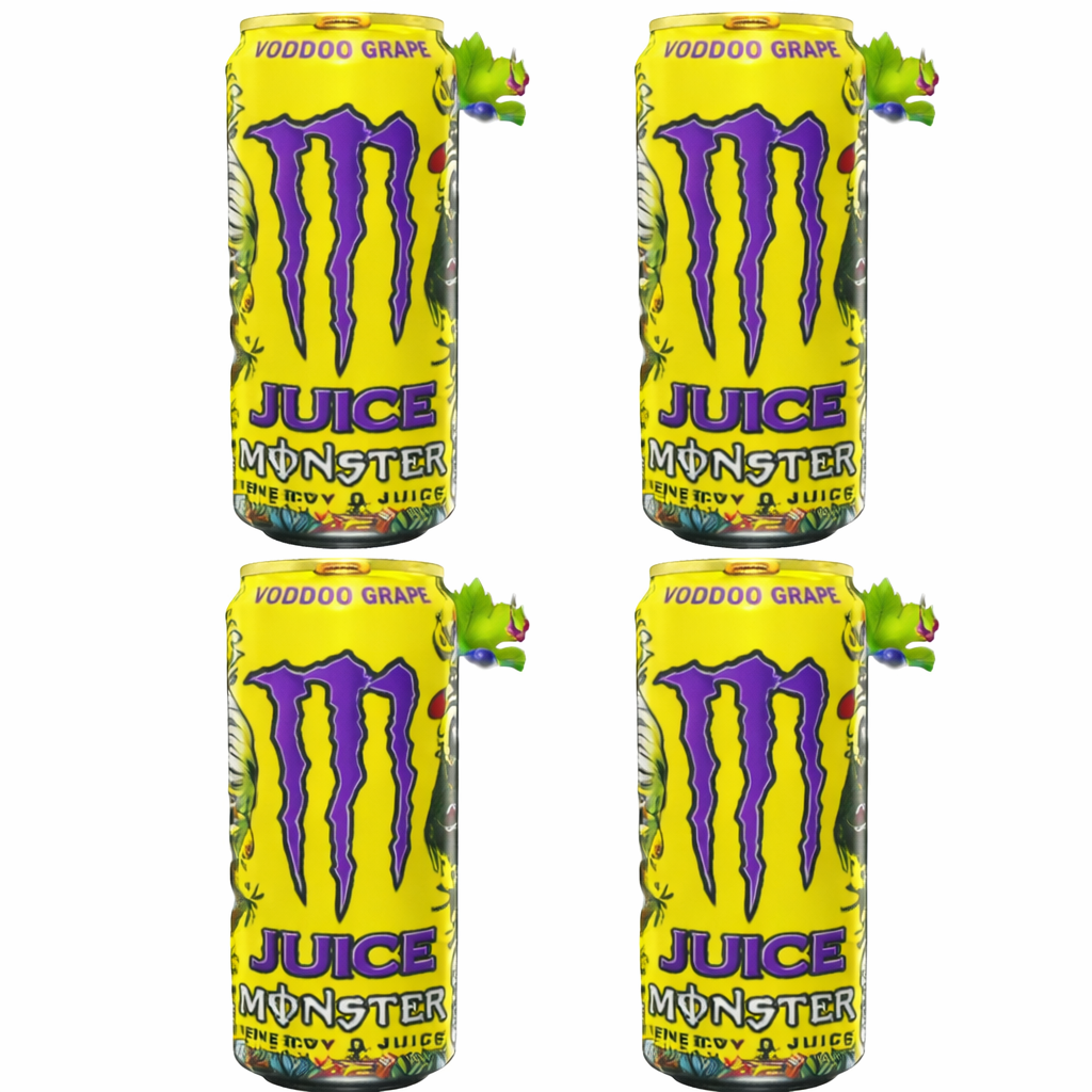 White Smoke 4 Pack Monster Energy Juice Voodoo Grape 500 ml (USA Release)