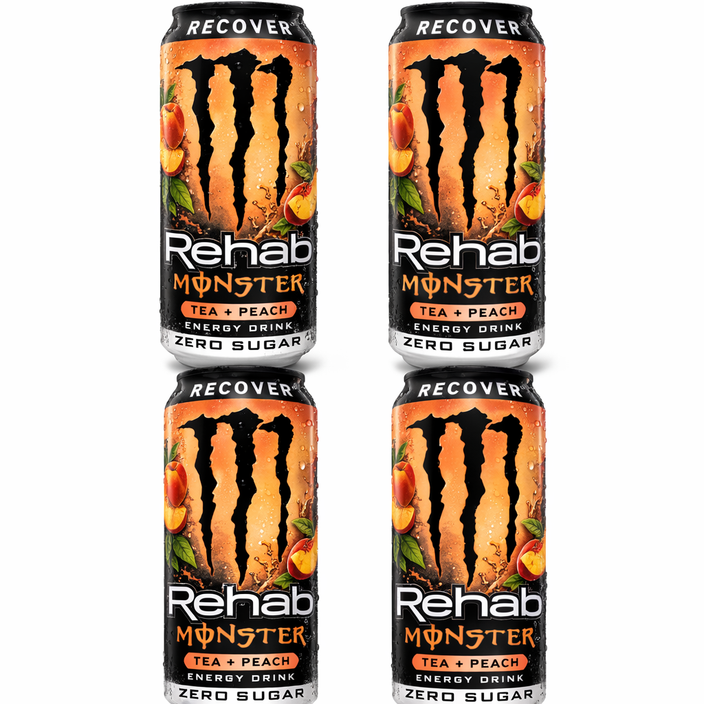 4 Pack Monster Energy Rehab Peach Tea 458 ml