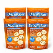 Bouchées de gâteau de riz Drizzilicious au gâteau d'anniversaire – Sucrées, croustillantes et sans culpabilité (sachet de 113 g)