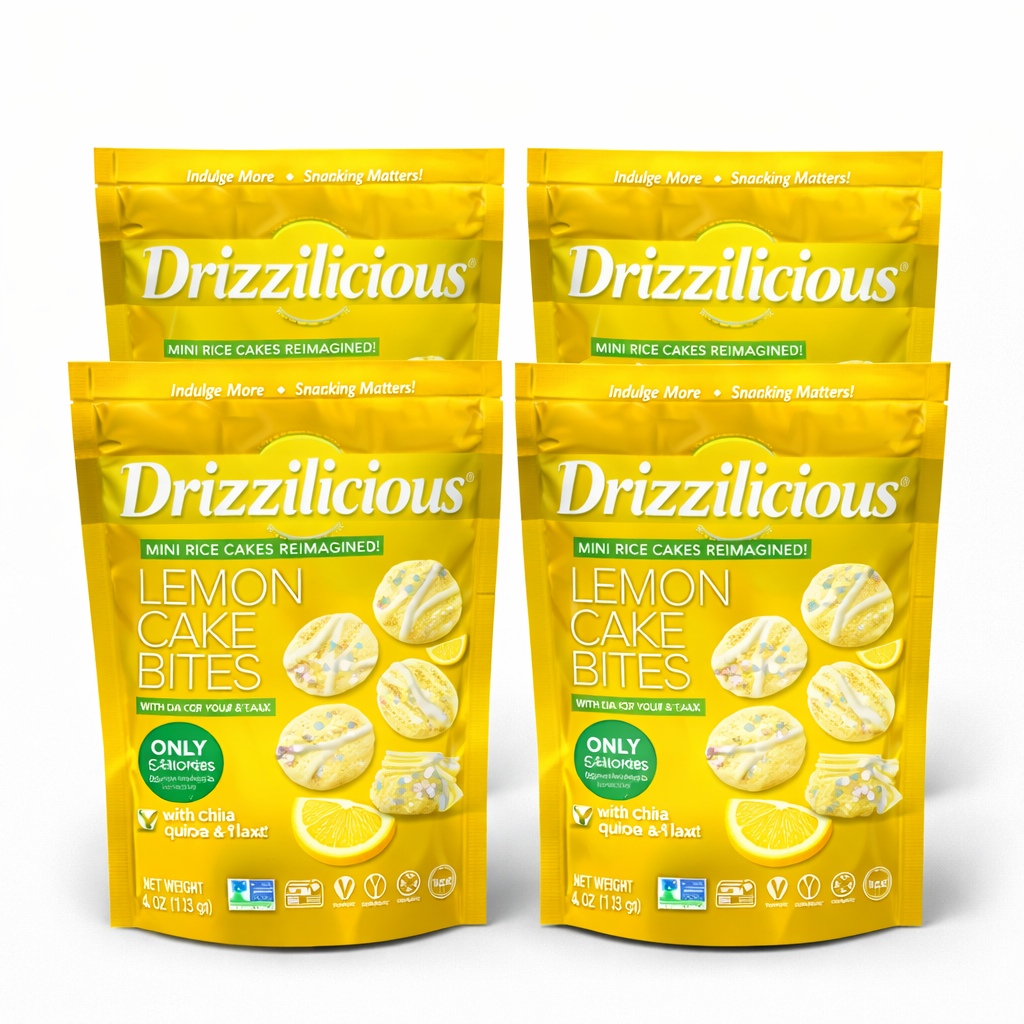 4 Pack Drizzilicious Lemon Cake Rice Cakes 8 oz