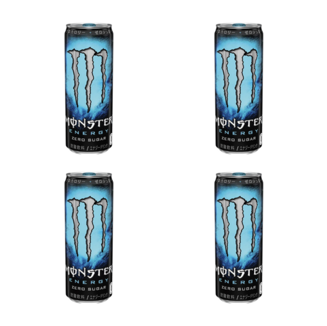4 Pack Monster Energy Absolutely Zero 355ml (Japanese Blue Can)