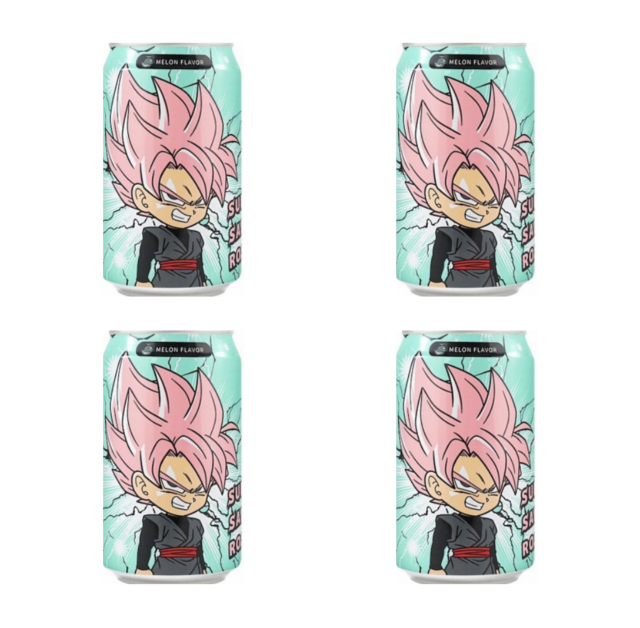 4 Pack Ocean Bomb Dragon Ball Super Saiyan Rosé Melon Soda 330 ml