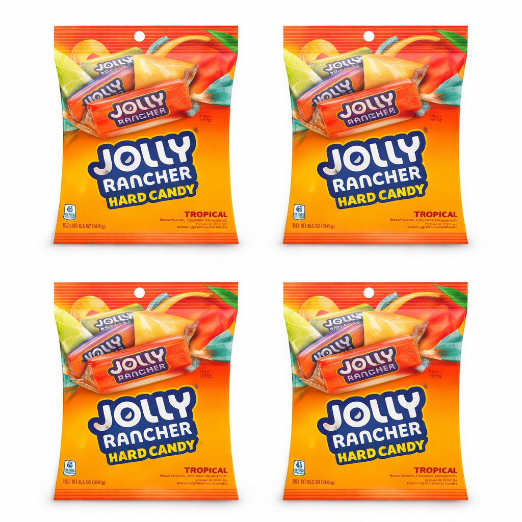 White Smoke 4 Pack Jolly Rancher Assorted Tropical Fruit Flavored Hard Candy