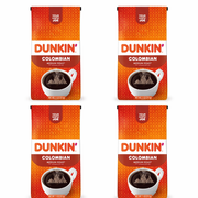 White Smoke 4 Pack Dunkin Colombian Ground Coffee 12 oz