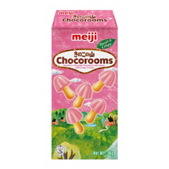 Pale Violet Red Meiji Chocorooms Strawberry 36g