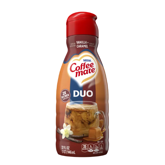 White Smoke Coffee mate Duo Vanilla and Caramel Liquid Coffee Creamer