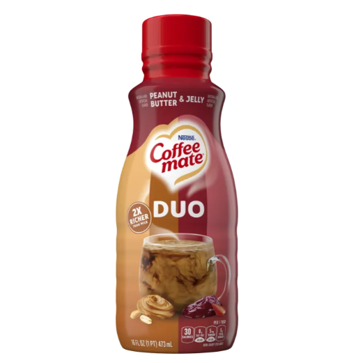 White Smoke Coffee Mate Liquid Creamer – Peanut Butter + Jelly Duo