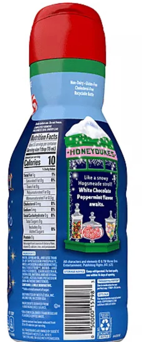 Coffee Mate Harry Potter Zero Sugar Peppermint Toad Coffee Creamer