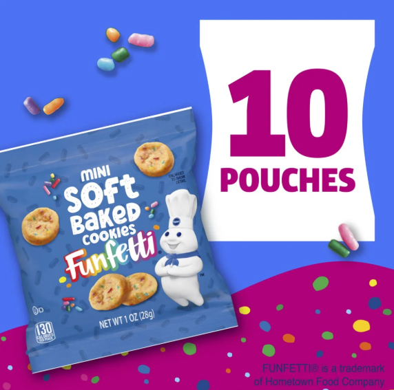 Pillsbury Soft Baked Cookie Funfetti – Colourful & Chewy Treats (311 g Pack)