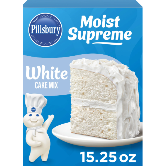 Pillsbury White Cake Mix – Leichter und fluffiger Klassiker (432 g Packung)