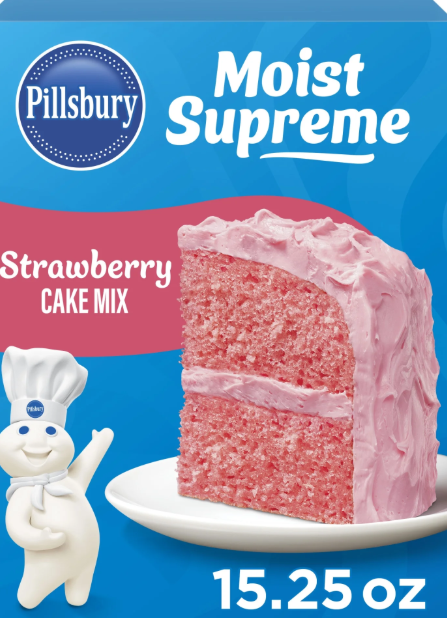 Pillsbury Supreme Strawberry Cake Mix – Sweet & Fruity Delight (432 g Box)